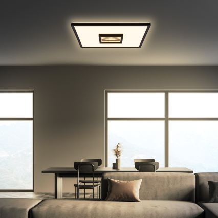 Briloner 3848015 - Plafón LED TORO 18W/230V 42x42 cm negro