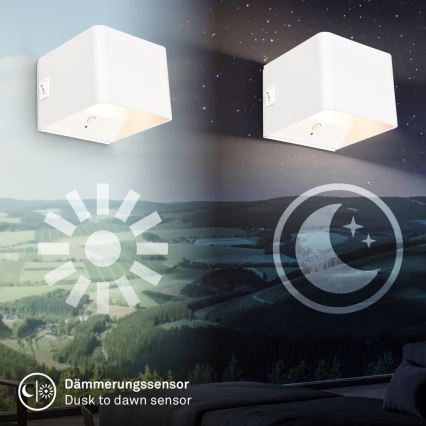 Briloner 3879016 - Aplique de pared LED recargable con sensor BORRA LED/1,5W/5V 3600 mAh blanco