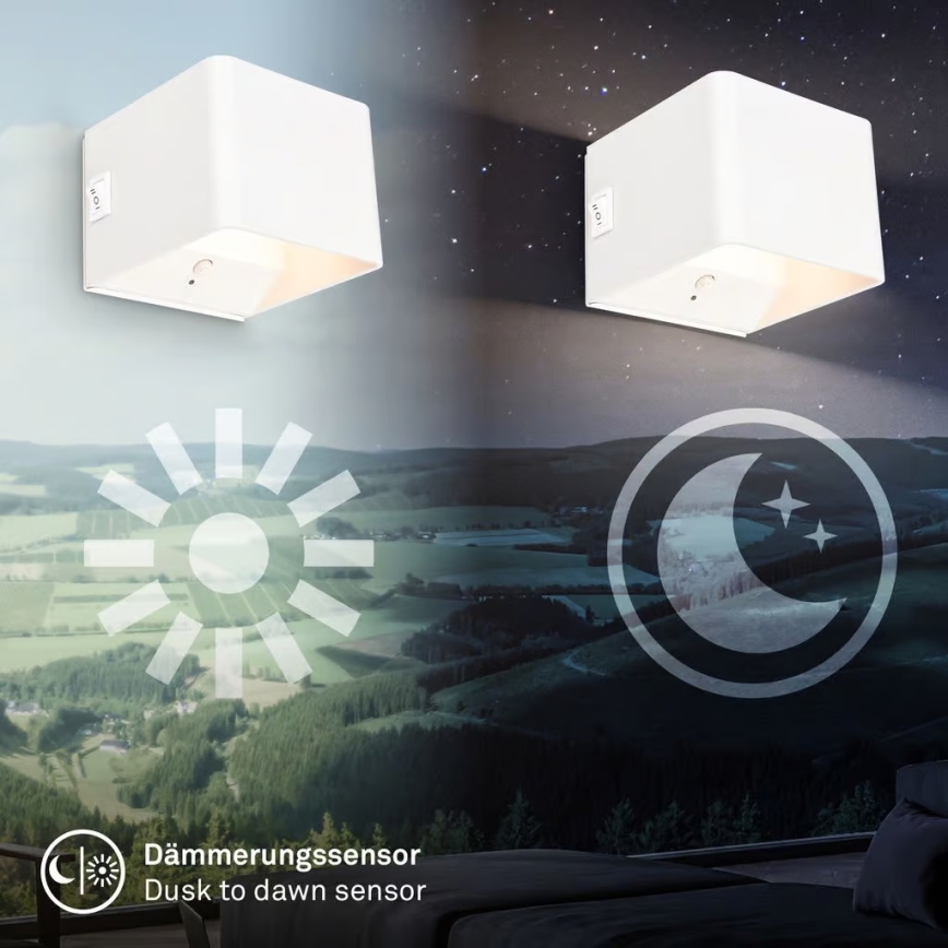 Briloner 3879016 - Aplique de pared LED recargable con sensor BORRA LED/1,5W/5V 3600 mAh blanco