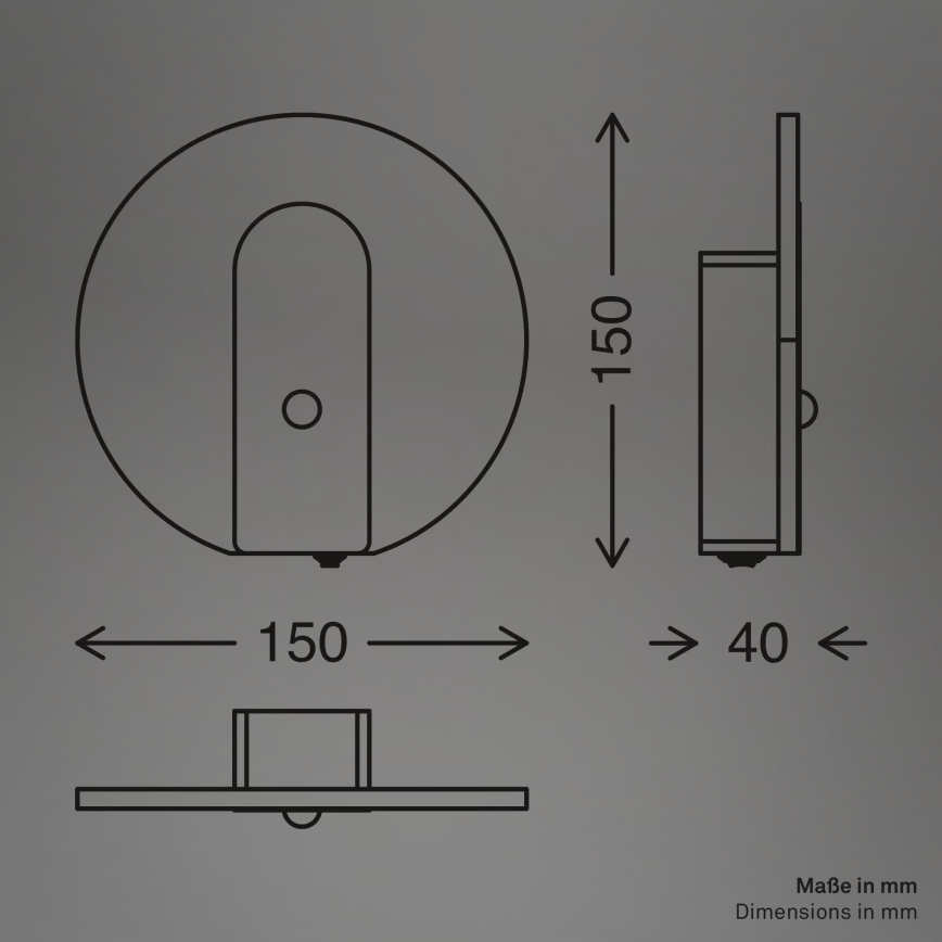 Briloner 3889012 - Aplique de pared LED recargable con sensor de movimiento y sensor crepuscular TARO LED/2,5W/5V 1800 mAh cromo mate