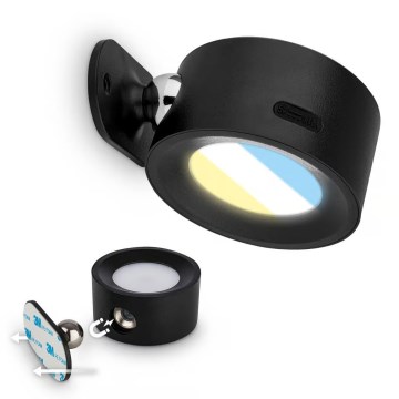 Briloner 3896015 - Aplique de pared recargable LED regulable TARI LED/1,6W/5V 1500 mAh negro