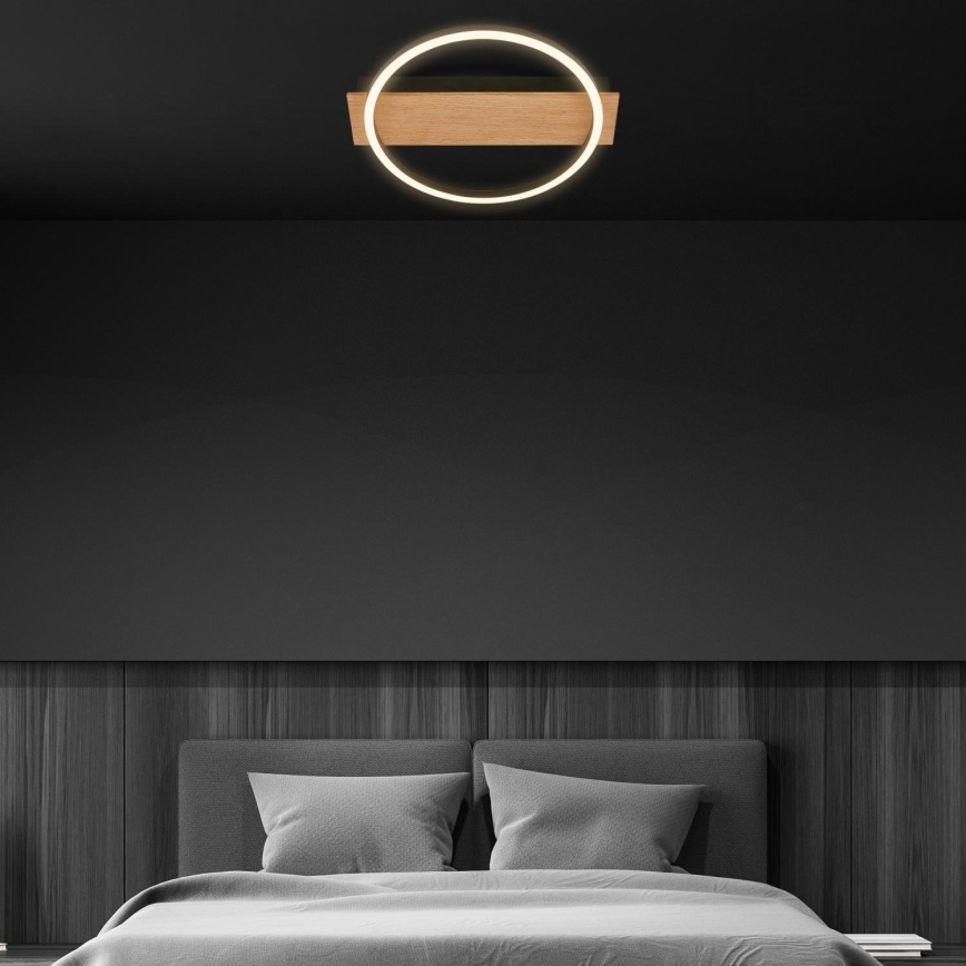 Briloner 3908-014 - Luminaria LED de techo KADA LED/14W/230V Ø 30 cm negro/marrón