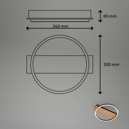 Briloner 3908-014 - Luminaria LED de techo KADA LED/14W/230V Ø 30 cm negro/marrón