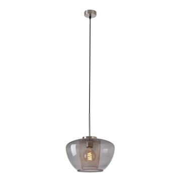 Briloner 4016-014 - Lámpara colgante con cable SEVENTIES 1xE27/40W/230V gris ahumado
