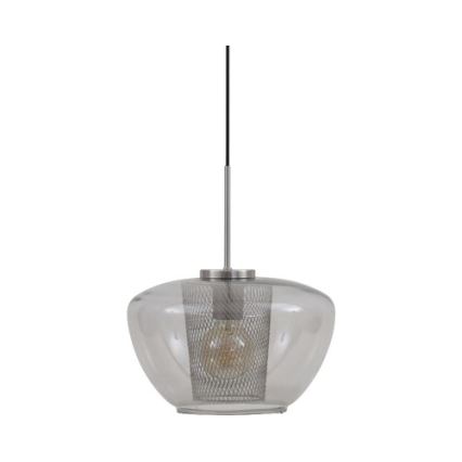 Briloner 4016-014 - Lámpara colgante con cable SEVENTIES 1xE27/40W/230V gris ahumado