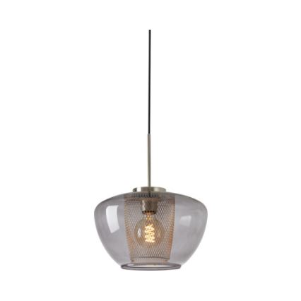 Briloner 4016-014 - Lámpara colgante con cable SEVENTIES 1xE27/40W/230V gris ahumado