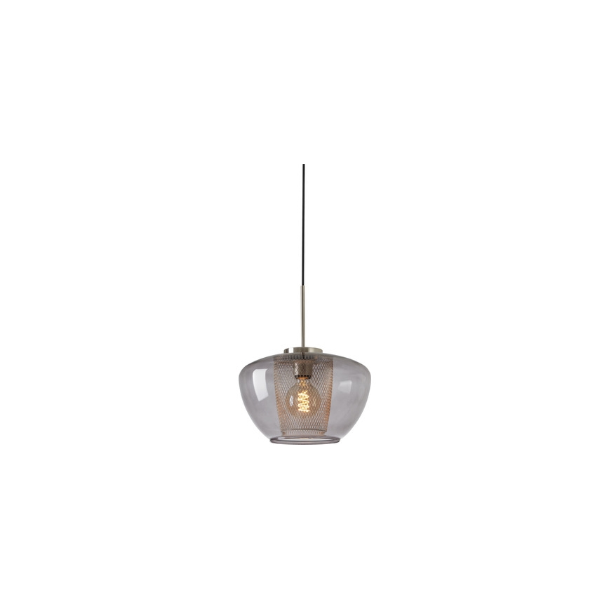 Briloner 4016-014 - Lámpara colgante con cable SEVENTIES 1xE27/40W/230V gris ahumado