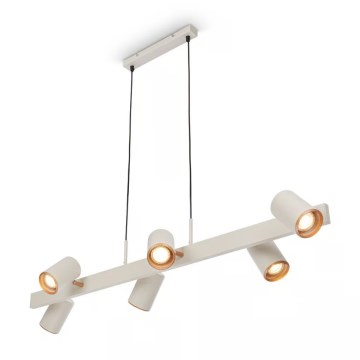 Briloner 4058064 - Lámpara colgante con cable ERA 6xGU10/10W/230V color crema