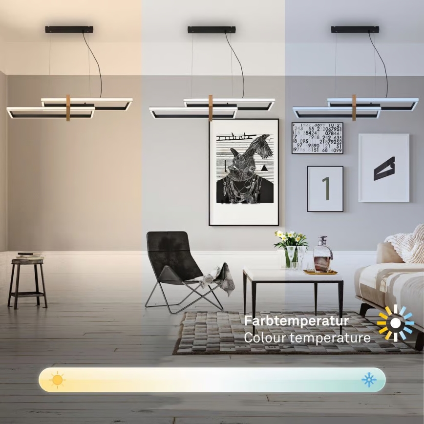 Briloner 4768015 - Lámpara colgante LED regulable con cable LED/44W/230V 2700-6500K 100 cm + mando a distancia