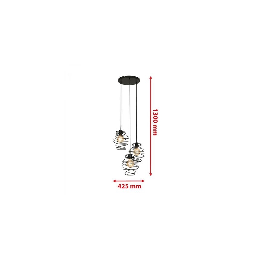 Briloner 4870-035 - Lámpara colgante de cable 3xE27/60W/230V