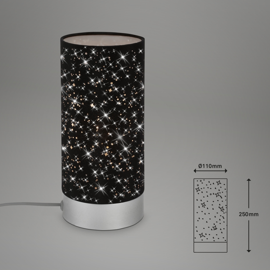 Briloner 7028-015 - Lámpara de mesa STARRY SKY 1xE14/25W/230V negro
