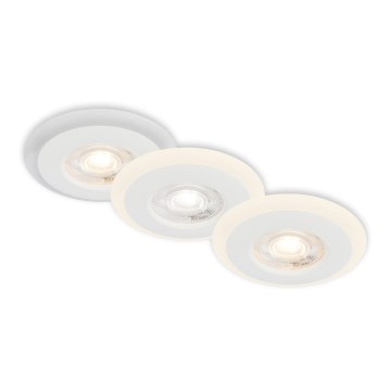 Briloner 7039036 - Juego de 3 focos empotrables de techo para baño LED/5W/230V IP44 blanco