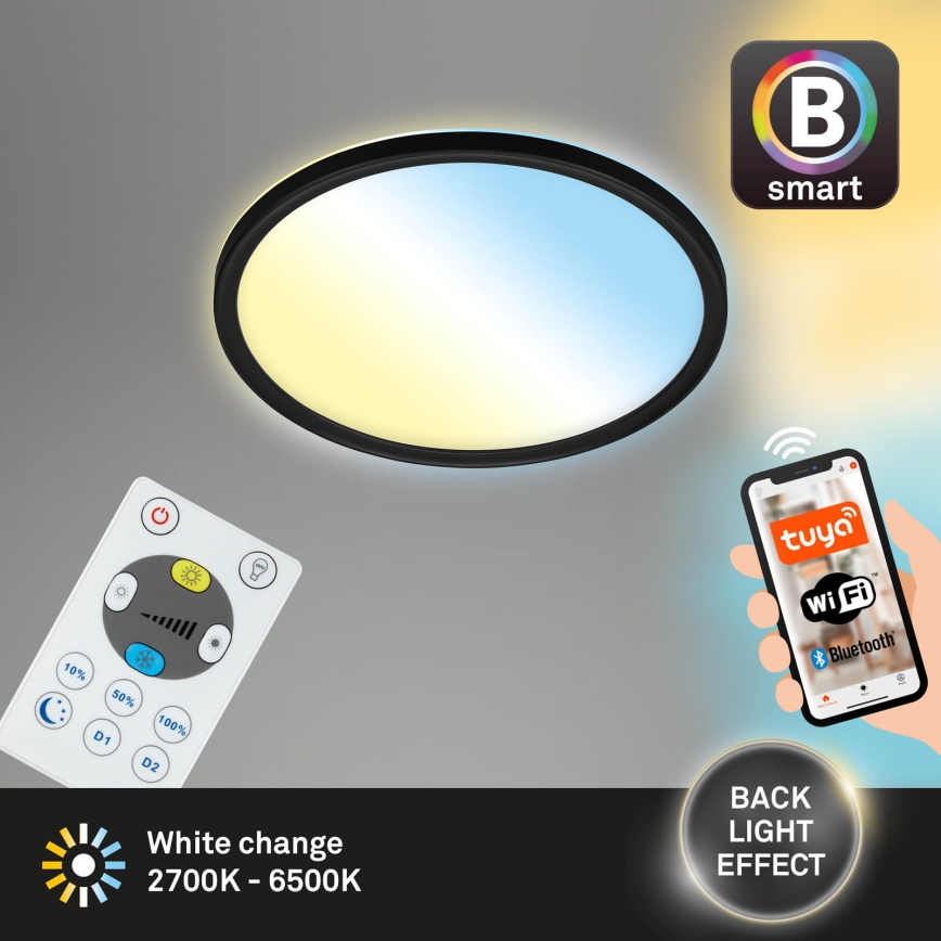 Briloner 7058-015 - Lámpara LED regulable SLIM LED/18W/230V 2700-6500K Wi-Fi Tuya + control remoto
