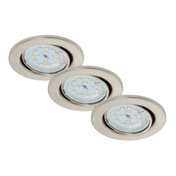 Briloner 7220-032 - SET 3x LED Plafón de baño FIT 1xGU10/5W/230V níquel mate