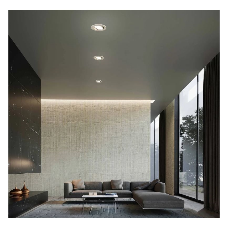 Briloner 7221-032 - SET de 3 luces LED empotrables para baño 1xGU10/3W/230V IP23 cromo mate