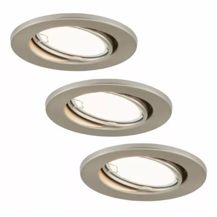 Briloner 7221-032 - SET de 3 luces LED empotrables para baño 1xGU10/3W/230V IP23 cromo mate