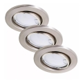 Briloner 7221-032 - SET de 3 luces LED empotrables para baño 1xGU10/3W/230V IP23 cromo mate