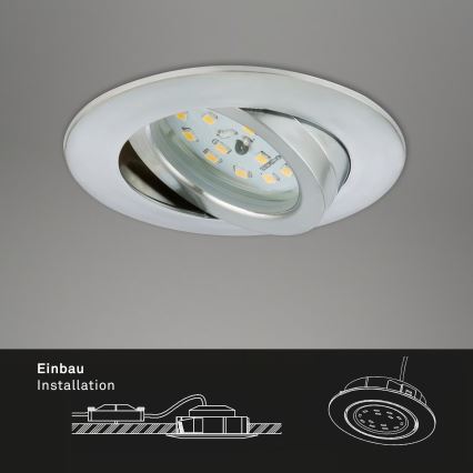 Briloner 7296-039 - Juego de 3 focos empotrables LED regulables para baño LED/6,5W/230V 3000K IP23 cromo mate