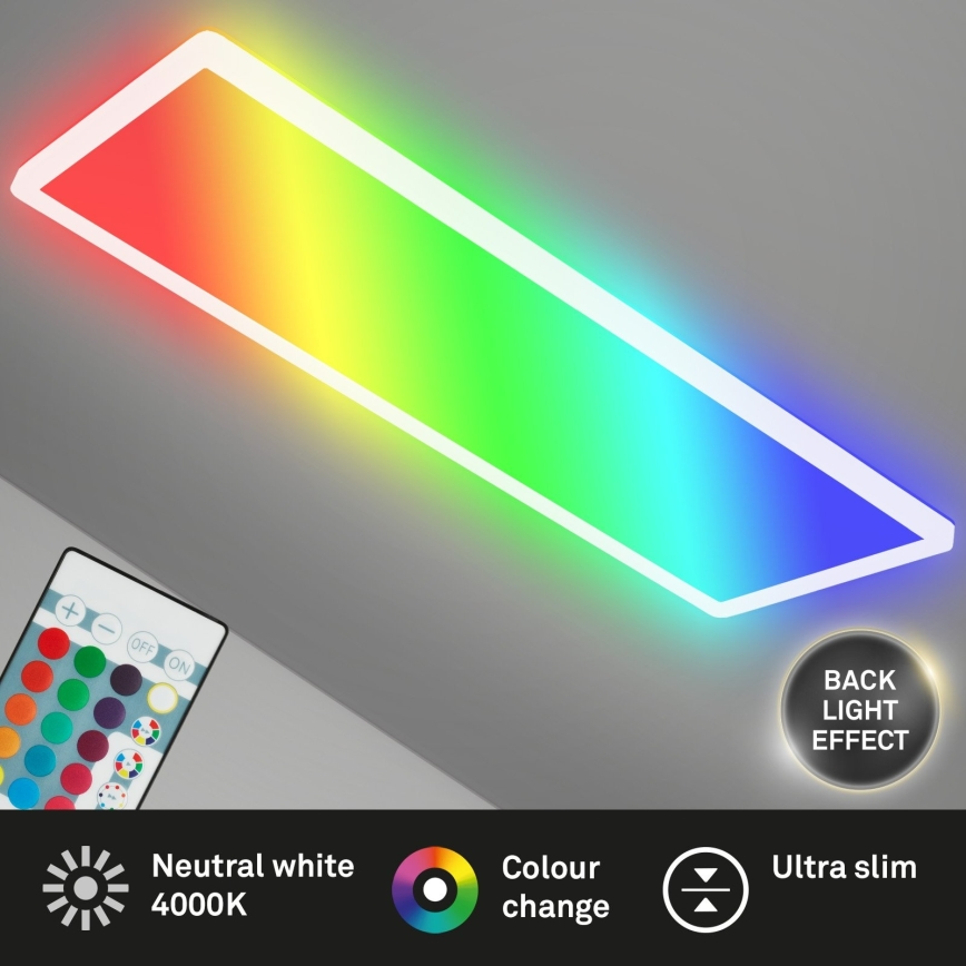 Briloner 7404-016 - Panel LED RGBW regulable de montaje en superficie LED/22W/230V 4000K + mando a distancia