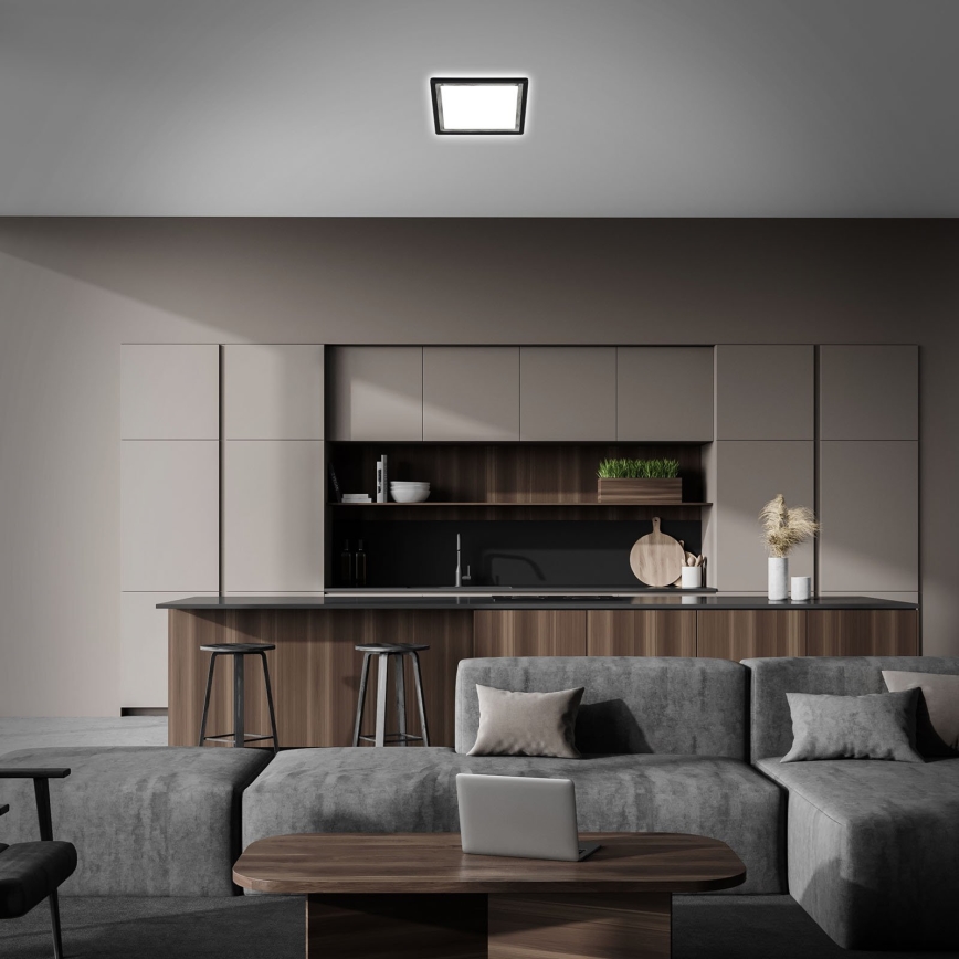 Briloner 7457-414 - Plafón LED SLIM LED/18W/230V 4000K 29x29 cm negro