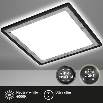 Briloner 7457-414 - Plafón LED SLIM LED/18W/230V 4000K 29x29 cm negro