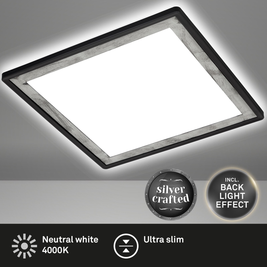 Briloner 7457-414 - Plafón LED SLIM LED/18W/230V 4000K 29x29 cm negro