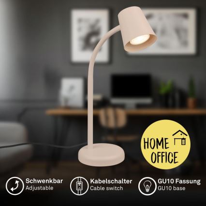 Briloner 7476-011 - Lámpara de mesa SKRIVA 1x GU10/9W/230V beige
