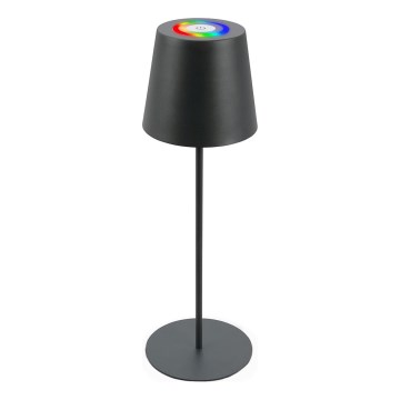 Briloner 7507015 - Lámpara de mesa exterior recargable LED RGB regulable 2 en 1 LED/2,5W/5V IP44 1200 mAh antracita