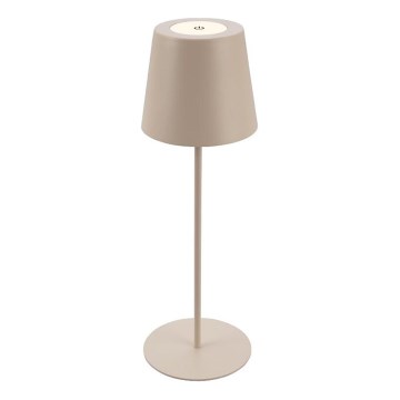 Briloner 7508011 - Lámpara de mesa exterior recargable y regulable 2 en 1 LED/2,5W/5V IP44 1200 mAh beige