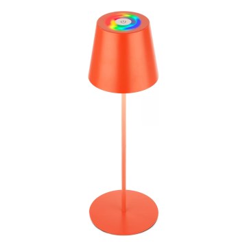 Briloner 7510012 - Lámpara de mesa recargable para exterior CALIDA LED RGBW regulable LED/2,5W/5V IP44 1200 mAh naranja