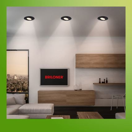 Briloner 7586035 - Juego de 3 downlights LED empotrables para baño KLIRA LED/4,9W/230V 2500/3000/4000K IP23 negro