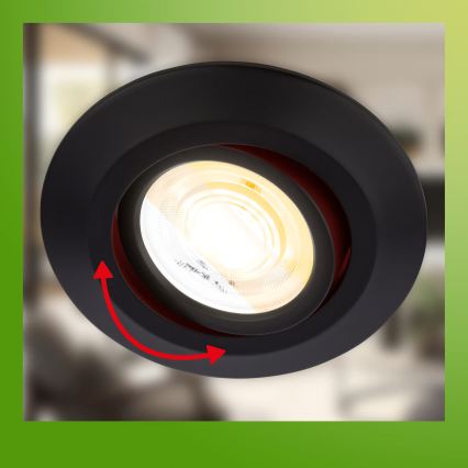 Briloner 7586035 - Juego de 3 downlights LED empotrables para baño KLIRA LED/4,9W/230V 2500/3000/4000K IP23 negro