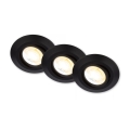 Briloner 7586035 - Juego de 3 downlights LED empotrables para baño KLIRA LED/4,9W/230V 2500/3000/4000K IP23 negro