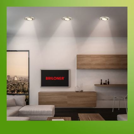 Briloner 7587032 - Juego de 3 luminarias empotradas LED regulables para baño KLIRA LED/4,9W/230V 2500/3000/4000K IP23 cromo mate