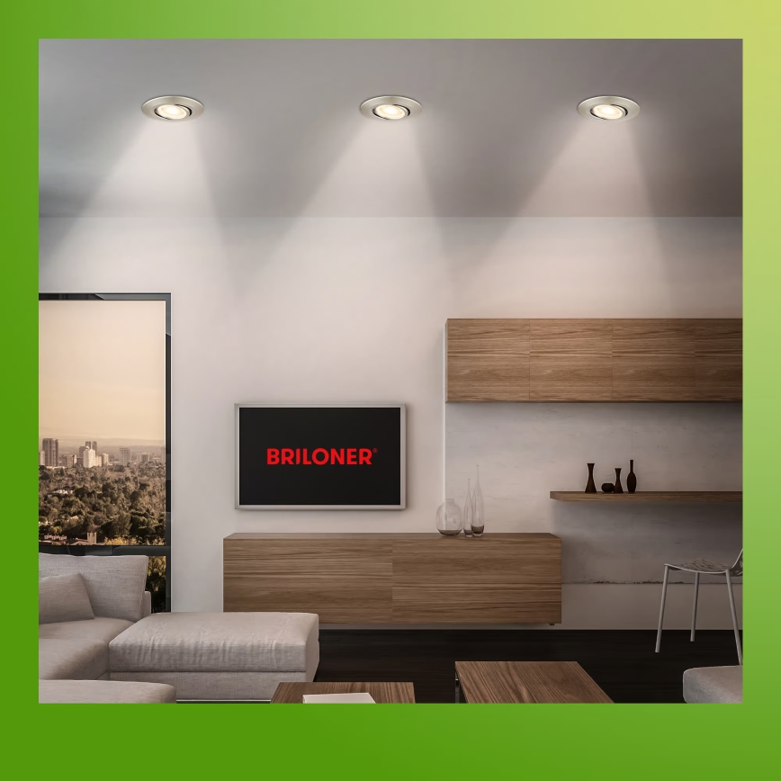 Briloner 7587032 - Juego de 3 luminarias empotradas LED regulables para baño KLIRA LED/4,9W/230V 2500/3000/4000K IP23 cromo mate