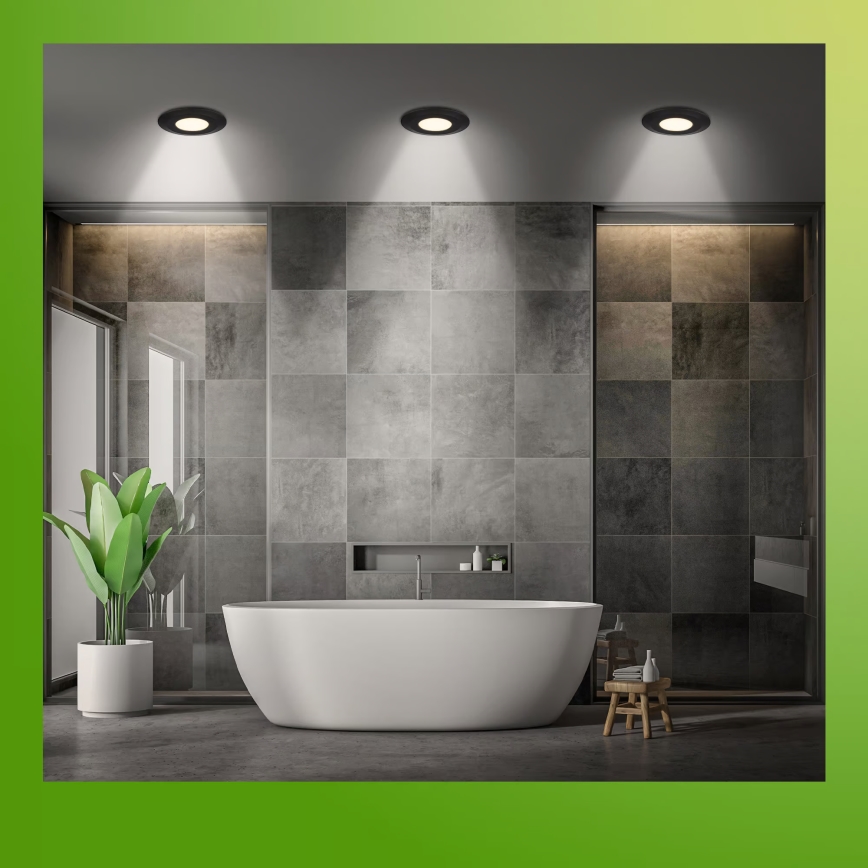 Briloner 7588035 - Juego de 3 luminarias empotradas LED para baño KLIRA LED/4,9W/230V 2500/3000/4000K IP44 negro