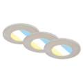 Briloner 7598032 - SET 3x Lámpara empotrable de baño LED LED/4,9W/230V IP44 2700/4000/6500K cromo mate