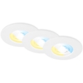 Briloner 7605036 - Juego de 3 downlights empotrables para baño LED/4,9W/230V 2700/4000/6500K IP44 blanco