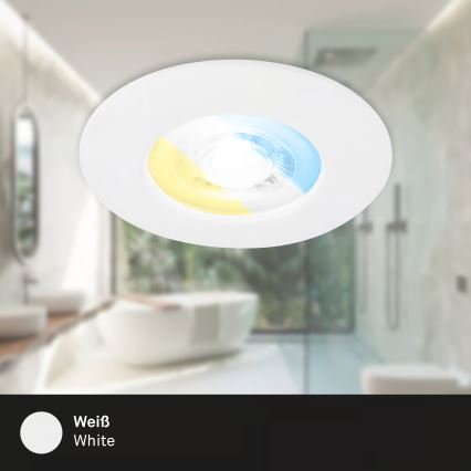 Briloner 7605036 - Juego de 3 downlights empotrables para baño LED/4,9W/230V 2700/4000/6500K IP44 blanco