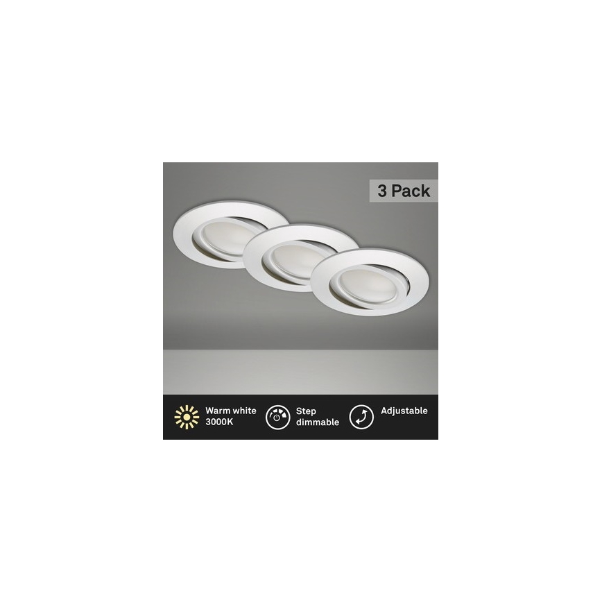 Briloner 8309-039 - SET 3x Lámpara empotrable de baño LED regulable LED/5W/230V IP23