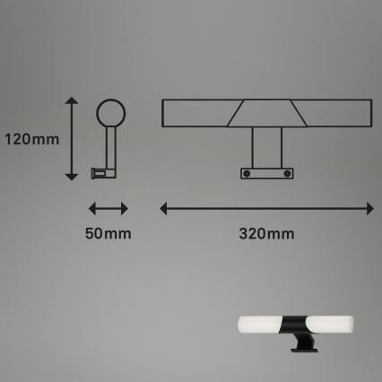 Briloner - Iluminación LED para espejo de baño LED/7W/230V 4000K IP44 32 cm negra
