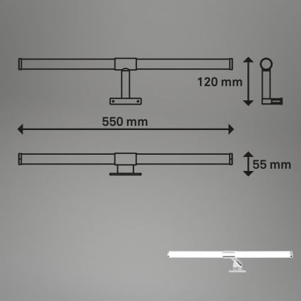 Briloner - Aplique LED para espejo de baño SALA LED/8W/230V 4000K IP44 55 cm