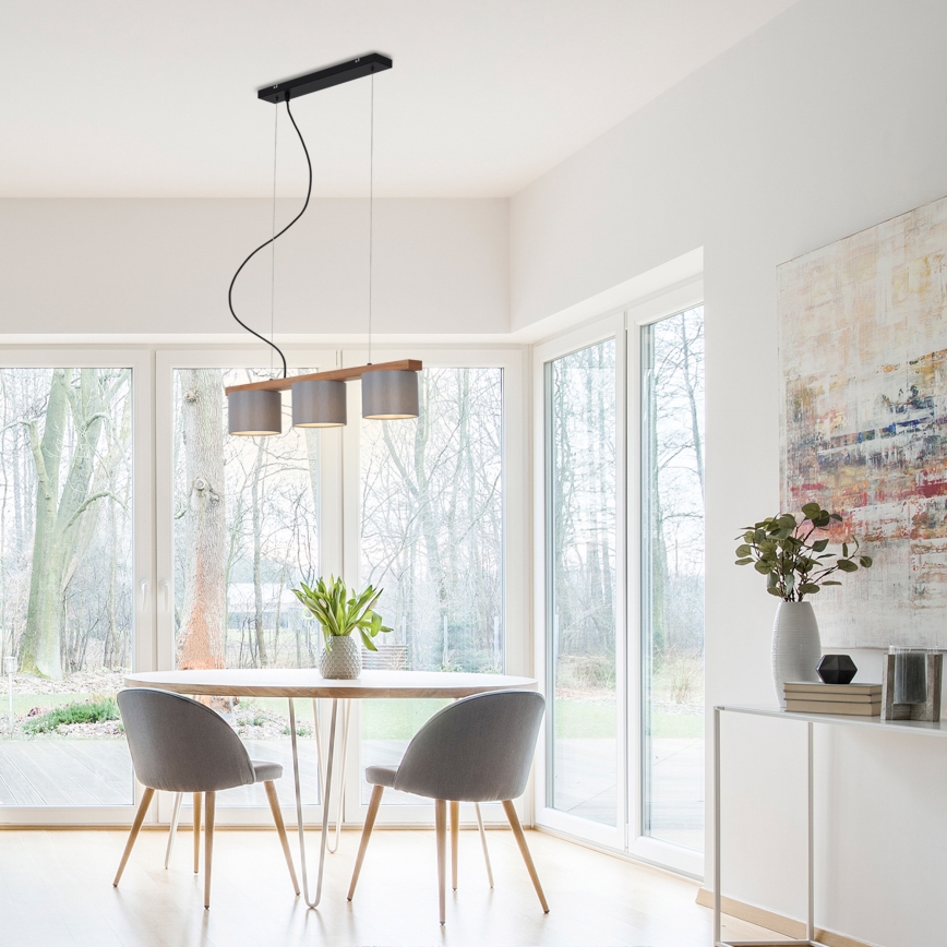 Briloner - Lámpara colgante RHON 3xE14/25W/230V árbol de caucho
