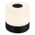 Briloner - Lámpara de mesa LED recargable y regulable con control táctil para exterior LED/2W/5V 2700K IP44 1200 mAh negra