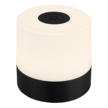 Briloner - Lámpara de mesa LED recargable y regulable con control táctil para exterior LED/2W/5V 2700K IP44 1200 mAh negra