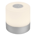 Briloner - Lámpara de mesa LED recargable y regulable para exterior con control táctil, 2W/5V, 2700K, IP44, 1200 mAh, cromo mate