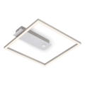 Briloner - Lámpara de techo LED con sensor de movimiento y de crepúsculo FRAME LED/14W/230V 3000K 30x32 cm cromo mate