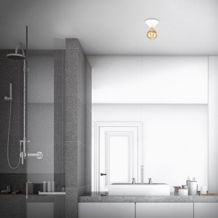 Briloner - Lámpara de techo para baño 1xE27/10W/230V IP44 blanca