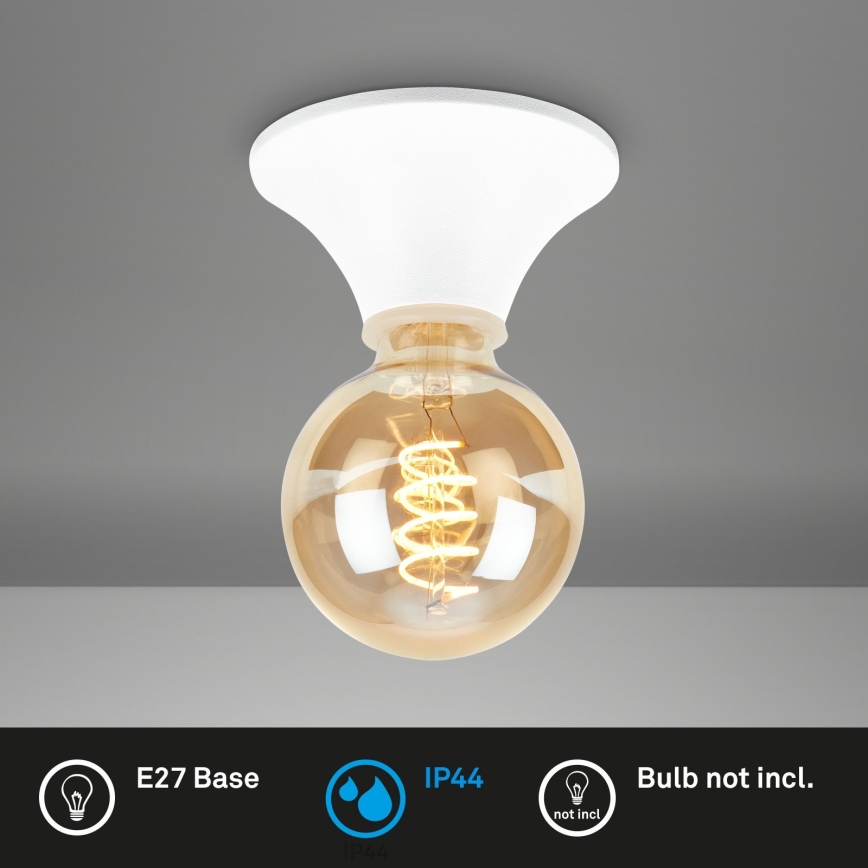Briloner - Lámpara de techo para baño 1xE27/10W/230V IP44 blanca