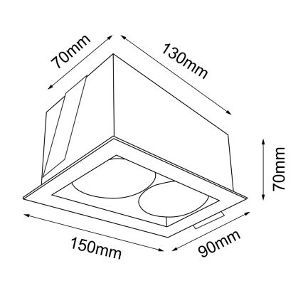 Brosline - Luminaria empotrada de techo 2xGU10/10W/230V blanca